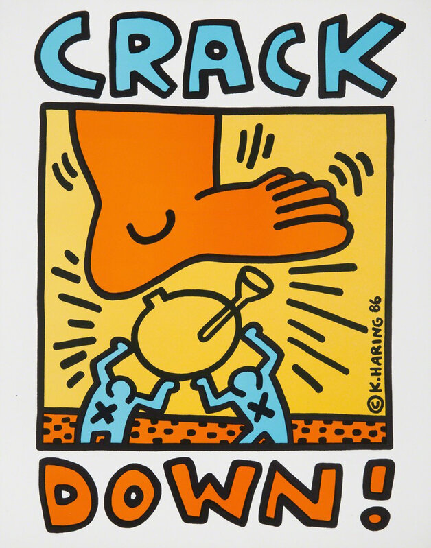 Keith Haring, ‘Crack Down’, 1986, Posters, Offset lithographic poster, EHC Fine Art Gallery Auction