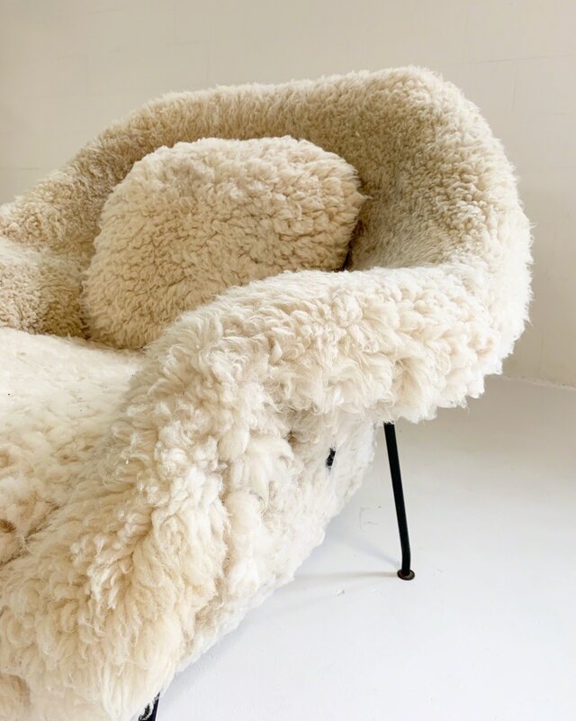 Eero Saarinen, ‘Bespoke Early Womb Chair Restored in California Sheepskin’, mid 20th century, Design/Decorative Art, Iron, California Sheepskin, Forsyth