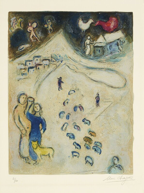 Marc Chagall, ‘L'Hiver, from Daphnis et Chloé’, 1961, Print, Lithograph in colors, on Arches paper, Christie's