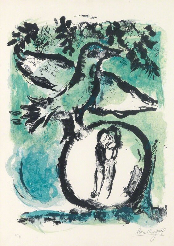 Marc Chagall, ‘L'oiseau vert (The green bird)’, 1965, Print, Color lithograph, Puccio Fine Art