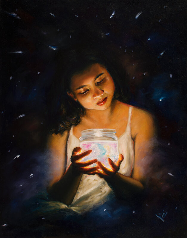 Tiffany Dae, ‘Pocket Full of Dreams’, 2019, Painting, Oil on ACM, Abend Gallery