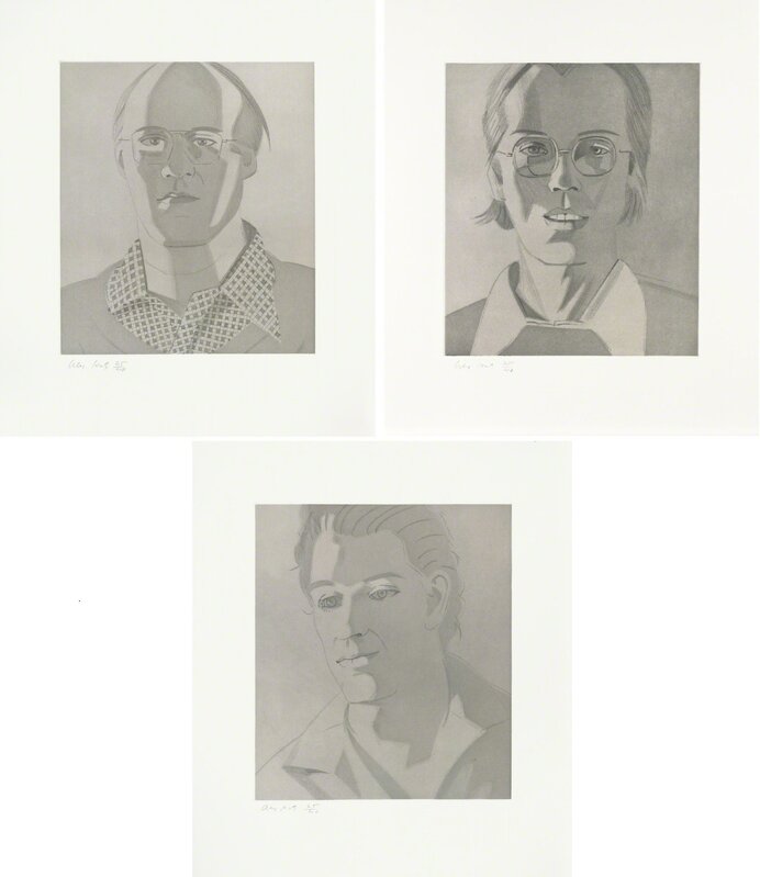Alex Katz, ‘MAC, RON, NABIL (GIVE ME TOMORROW PORTFOLIO)’, 1984, Books and Portfolios, VERNIS MOU AND AQUATINT, Gallery Art