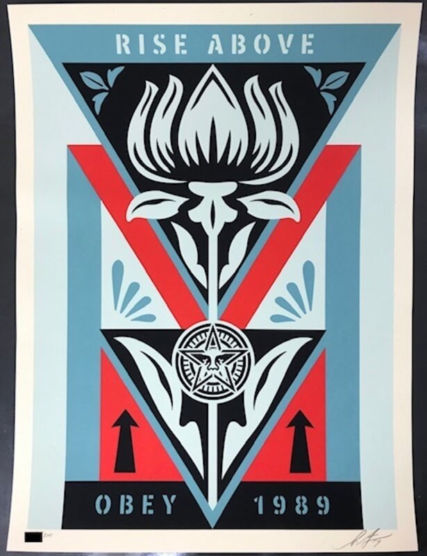 Shepard Fairey, ‘Obey Deco Flower "Blue"’, 2019, Print, Thick cream speckle tone paper, New Union Gallery