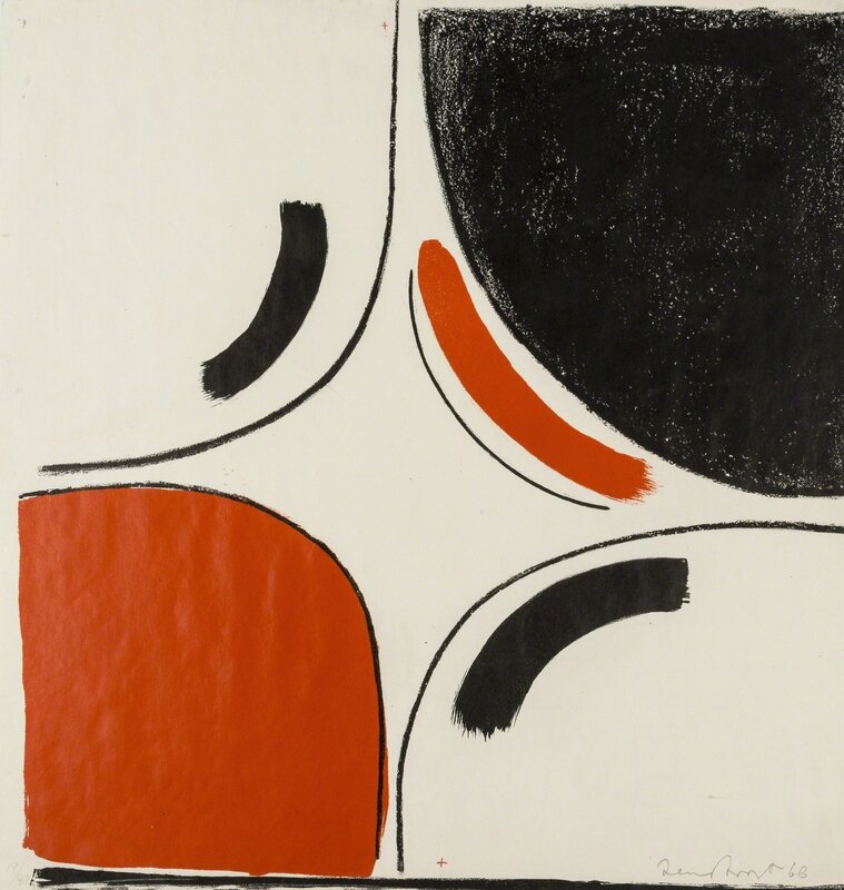 Terry Frost, ‘Untitled (Red and Black in Square) (Kemp 36)’, 1966, Print, Lithograph printed in colours on wove paper, Forum Auctions