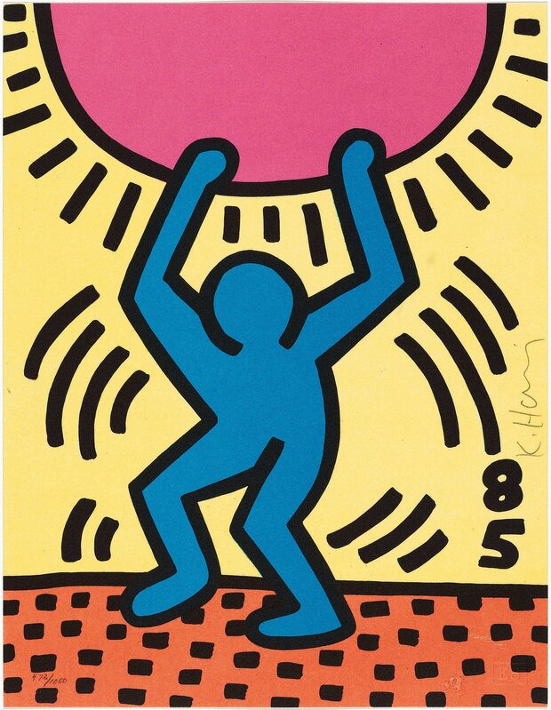 Keith Haring, ‘International Youth Year’, 1985, Print, Colour lithograph, Koller Auctions