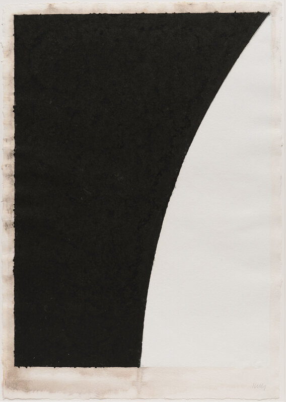 Ellsworth Kelly, ‘Colored Paper Image VI (White Curve with Black II)’, 1976, Print, Colored and pressed paper pulp, Susan Sheehan Gallery