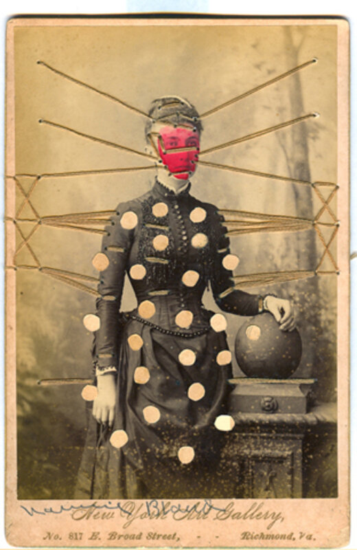 Emerson Cooper, ‘Woman with Red Face’, 2007-2010, Mixed Media, Mixed media on albumen print, Muriel Guépin Gallery