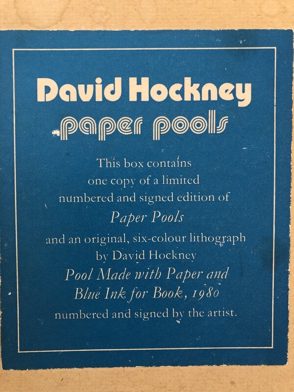 David Hockney, ‘Pool Made with Paper and Blue Ink for Book’, 1980, Print, Lithograph in colours, DELAHUNTY