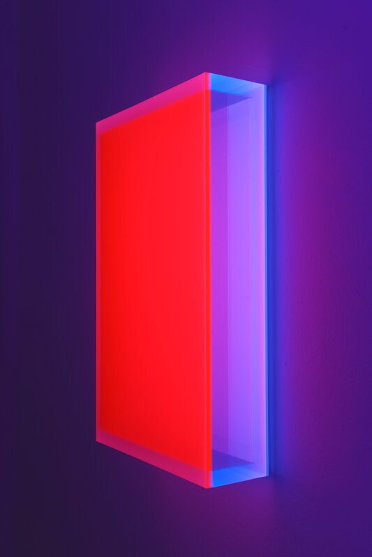 Regine Schumann, ‘Colormirror satin red ontario’, 2019, Sculpture, Acrylic glass, fluorescent, Rafael Pérez Hernando Arte Contemporáneo