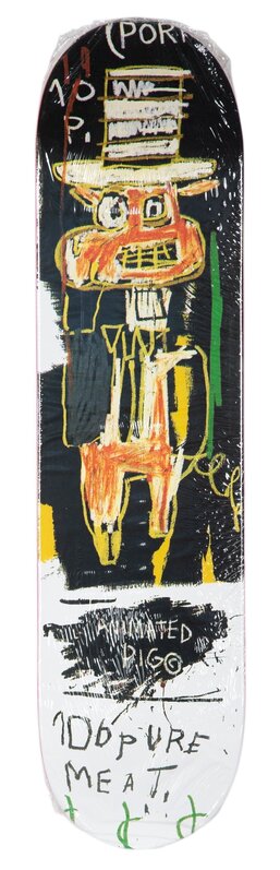 After Jean-Michel Basquiat X The Skateroom, ‘Quality Meats for the Public, triptych’, 2014, Ephemera or Merchandise, Screenprints in colors on skate decks, Heritage Auctions