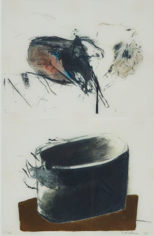Betty Goodwin, ‘Untitled, From The Mémoire Du Corps Series’, 1993, Mixed Media, Laser print in black, oil stick, pastel and gold paint on two sheets of geo-film, Waddington's
