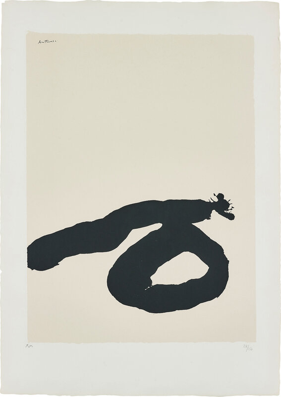 Robert Motherwell, ‘Africa Suite: Africa 7’, 1970, Print, Screenprint in black and cream, on J.B. Green paper, with full margins., Phillips