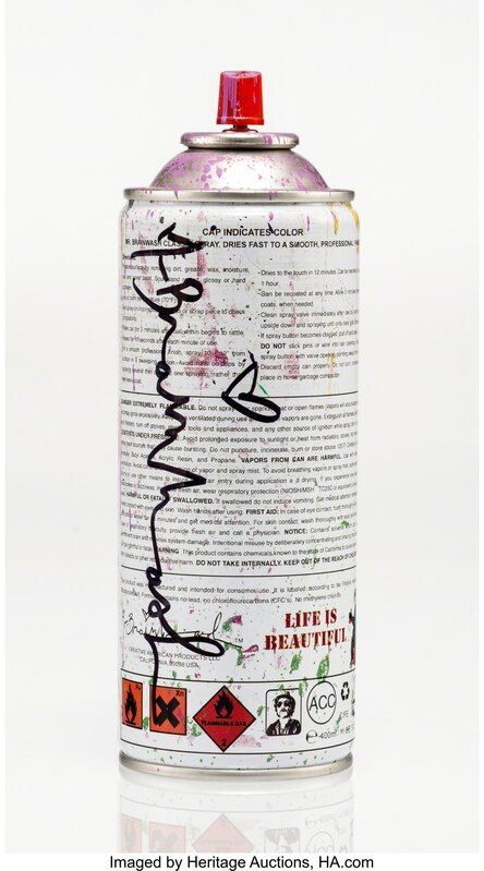 Mr. Brainwash, ‘Spray Can (Purple)’, 2013, Print, Screenprint with handcoloring on iron spray can, Heritage Auctions