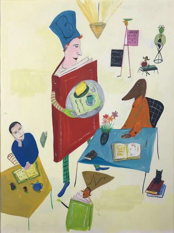 Maira Kalman, ‘Barnes & Noble - Book Man’, 1995, Drawing, Collage or other Work on Paper, Gouache on paper, Doyle