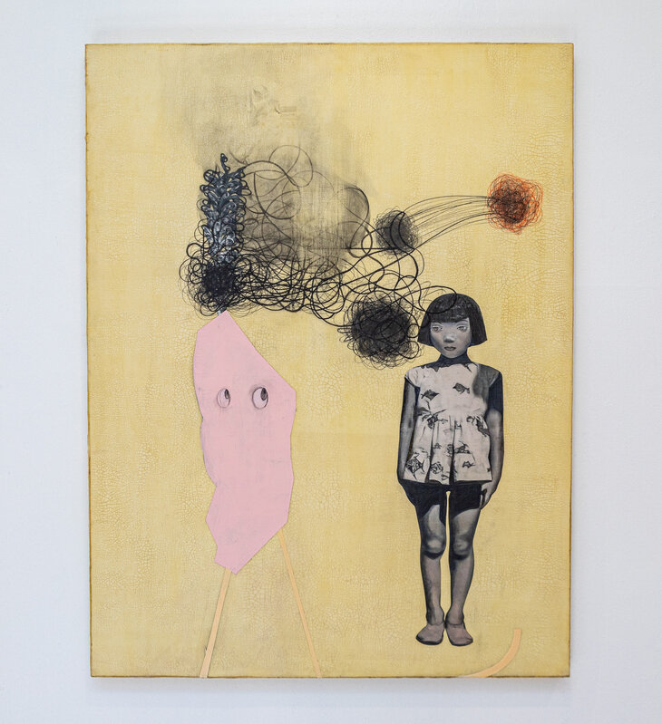 Kaoru Mansour, ‘Pink Cotton Candy and Peyton’, 2020, Painting, Mixed media on canvas, LAUNCH LA