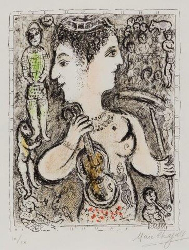 Marc Chagall, ‘Double Visage [Mourlot 925]’, 1978, Print, Lithograph in colours on Japon nacré,, Roseberys