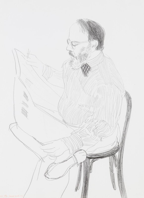 David Hockney, ‘Henry Reading the Newspaper’, 1976, Print, Lithograph, Hindman