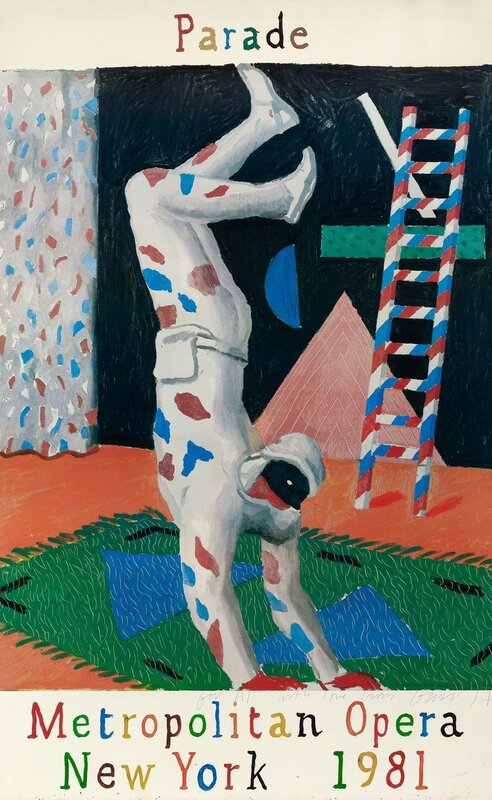 David Hockney, ‘PARADE, METROPOLITAN OPERA (BAGGOT 102)’, 1981, Print, Color offset lithograph, Doyle