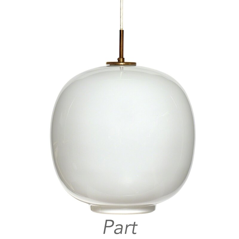 Vilhelm Lauritzen, ‘Pair of Vilhelm Lauritzen and Louis Poulsen Radiohus Pendant Lights’, Design/Decorative Art, Doyle