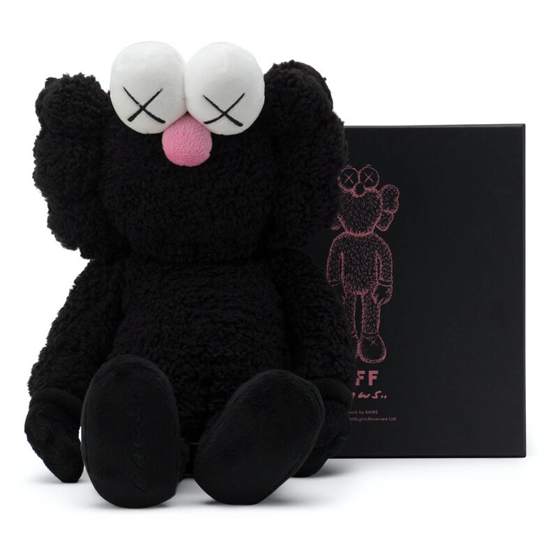 KAWS, ‘BFF Plush (Black)’, 2016, Ephemera or Merchandise, Rice Boa & 100% Polyester, Lucky Cat Gallery