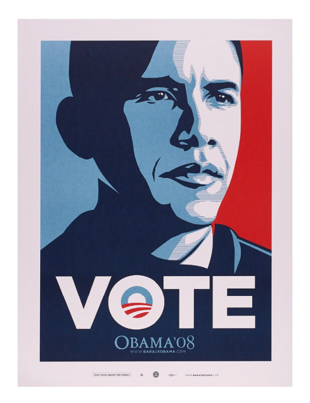 Shepard Fairey, ‘VOTE (Obama)’, 2008, Print, Offset lithograph in colors, EHC Fine Art