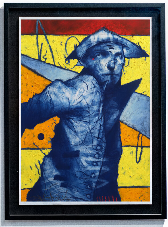 Joseph Loughborough, ‘MIchael of rhe Burning Sea’, 2020, Painting, Pastel and oil bar on paper, ANNO DOMINI