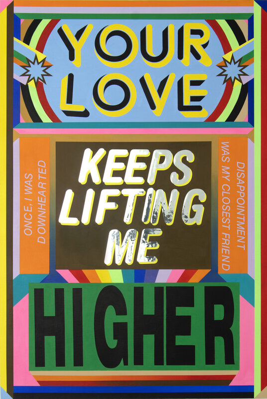 Lakwena Maciver, ‘Your love keeps lifting me higher’, 2020, Painting, Acrylic and silver vinyl on wood panel, Vigo Gallery
