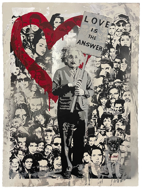 Mr. Brainwash, ‘Einstein (Love is the Answer)’, 2012, Print, Silkscreen and spray paint on paper, Artsy x Thurgood Marshall College Fund