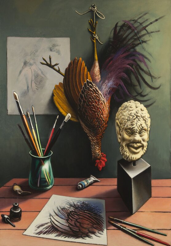 Peter Blume, ‘Satyr with Cock and Angels ’, 1967-1969, Painting, Oil on canvas, ACA Galleries
