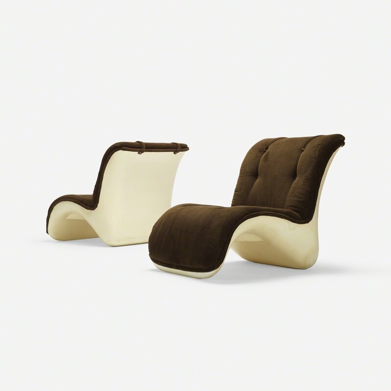 Verner Panton, ‘lounge chairs, pair’, 1969, Design/Decorative Art, Corduroy, fiberglass, Rago/Wright/LAMA/Toomey & Co.