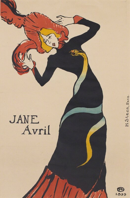 Henri de Toulouse-Lautrec, ‘Jane Avril’, 1889, Drawing, Collage or other Work on Paper, CFHILL