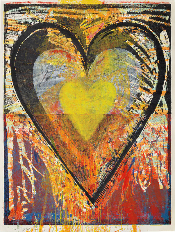 Jim Dine, ‘Printing and Dancing IX’, 2002, Print, Unique woodcut in colours with hand-colouring in enamel and charcoal, on two sheets of Hiromi Shiramine paper (as issued), the full sheets., Phillips