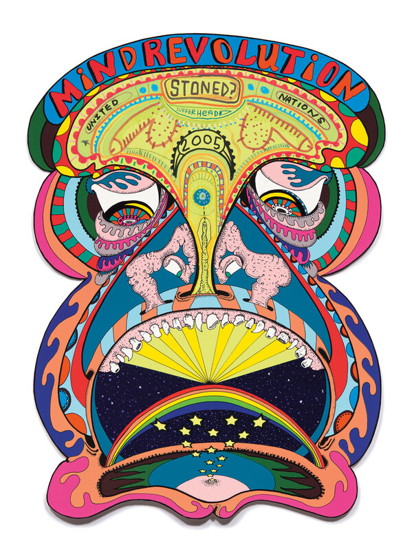 Erik Parker, ‘Mind Revolution, from the Exit Art portfolio Tantra’, 2005, Print, Screenprint with hand-coloring, on shaped wove paper, the full sheet., Phillips
