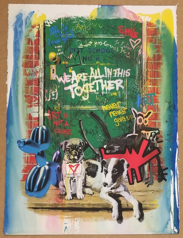 Mr. Brainwash, ‘Artist's Best Friend’, 2021, Drawing, Collage or other Work on Paper, Mixed Media with silkscreen and watercolor on Paper, Artsy x Capsule Auctions