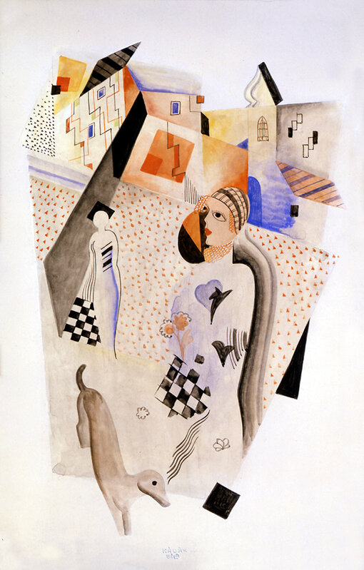 Béla Kádár, ‘Composition Two’, ca. 1925, Drawing, Collage or other Work on Paper, Watercolor on paper, Louis Stern Fine Arts