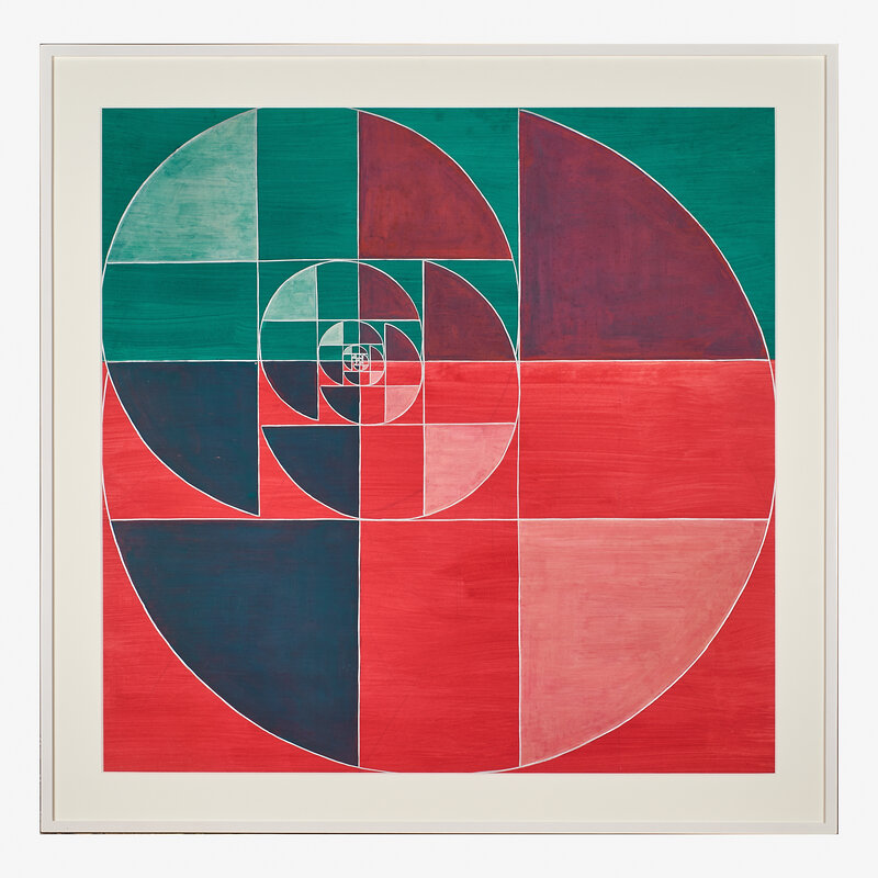 Benny Collin, ‘Untitled (Abstraction in Red and Green)’, Painting, Acrylic on paper (framed), Rago/Wright/LAMA/Toomey & Co.