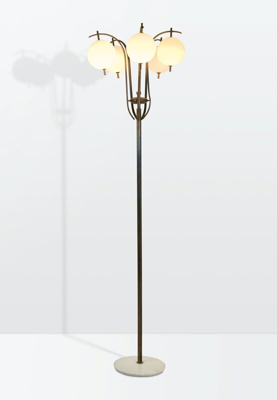 Arredoluce, ‘a floor lamp with a brass and lacquered brass structure and a marble base’, ca. 1950, Design/Decorative Art, Cambi
