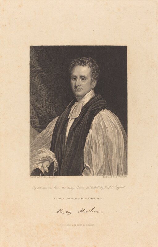 Thomas Woolnoth after Thomas Phillips, ‘Rev. Reginald Heber, D.D.’, published 1831, Print, Stipple engraving, National Gallery of Art, Washington, D.C.