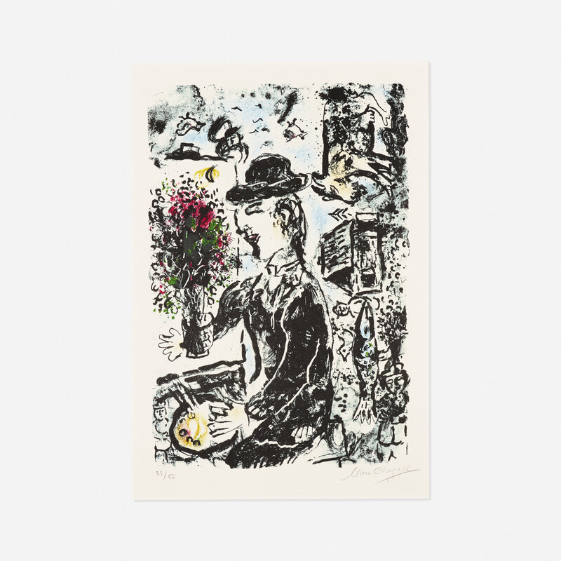 Marc Chagall, ‘Le Peintre au Chapeau’, 1983, Print, Lithograph in colors, Rago/Wright/LAMA/Toomey & Co.