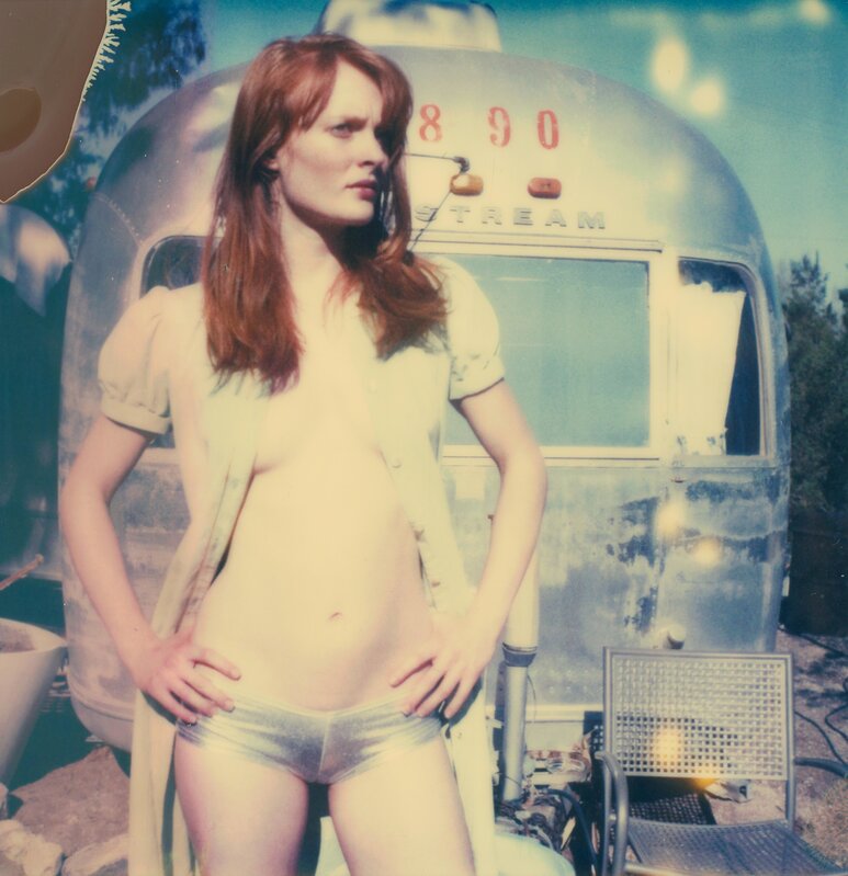 Stefanie Schneider, ‘Daisy in front of Trailer’, 2005, Photography, Analog C-Print, printed by the artist, based on a Polaroid, Instantdreams