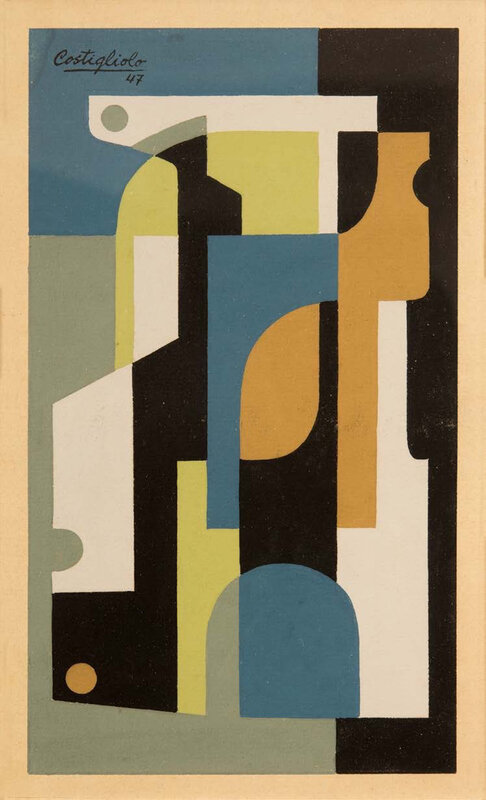 José Pedro Costigliolo, ‘Composición vertical’, 1947, Drawing, Collage or other Work on Paper, Tempera on paper, Galería de las Misiones