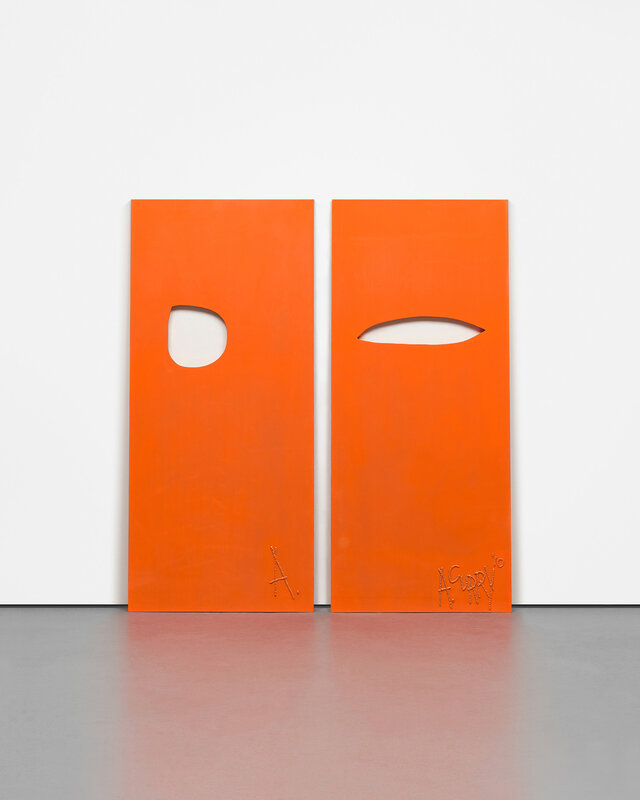 Aaron Curry, ‘Two works: (i) Two Sheets Thick; (ii) Power Of Off’, 2010, Other, (i) silkscreen, gouache and ink on paper
(ii) powder coated aluminum, in 2 parts, Phillips