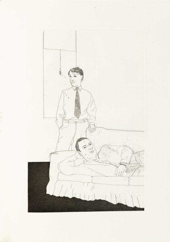 David Hockney, ‘Fourteen poems by C P Cavafy’, 1970, Books and Portfolios, Book with 13  etchings in total - 13 bound, 1 loose by David Hockney and 14 poems by C P Cavaly as well as with the title, table of contents and imprint, bound, Koller Auctions