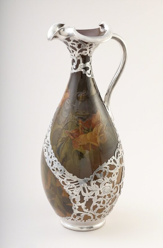 Pitts Harrison Burt, ‘Shape No. 469’, 1894, Design/Decorative Art, White earthenware, glazed decoration, silver overlay, Cooper Hewitt, Smithsonian Design Museum 