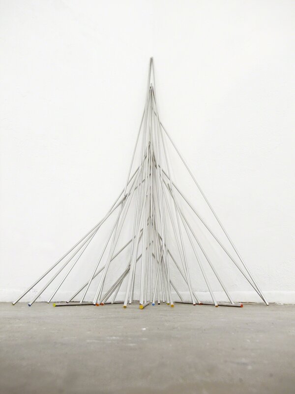 Michael John Whelan, ‘Sunset over that Spanish Mountain (Metatrons Cube)’, 2013, Installation, 39 stainless steel rods, acrylic paint, Grey Noise