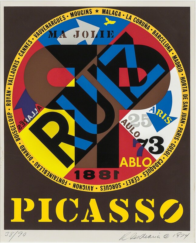 Robert Indiana, ‘Picasso’, 1974, Print, Color screenprint on paper, Skinner