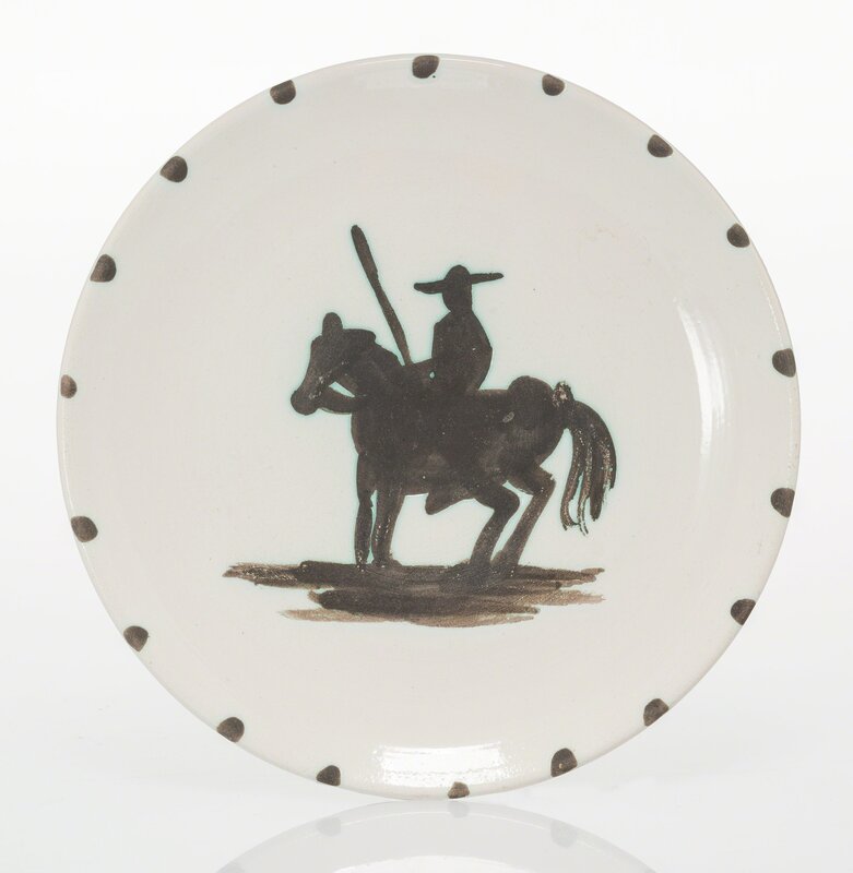 Pablo Picasso, ‘Picador’, 1952, Other, White earthenware ceramic plate with black oxide and white glaze, Heritage Auctions