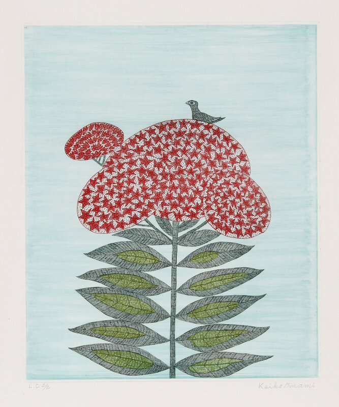 Keiko Minami, ‘Bird on Flower’, circa 1988, Print, Etching with Aquatint, signed and numbered in pencil, RoGallery