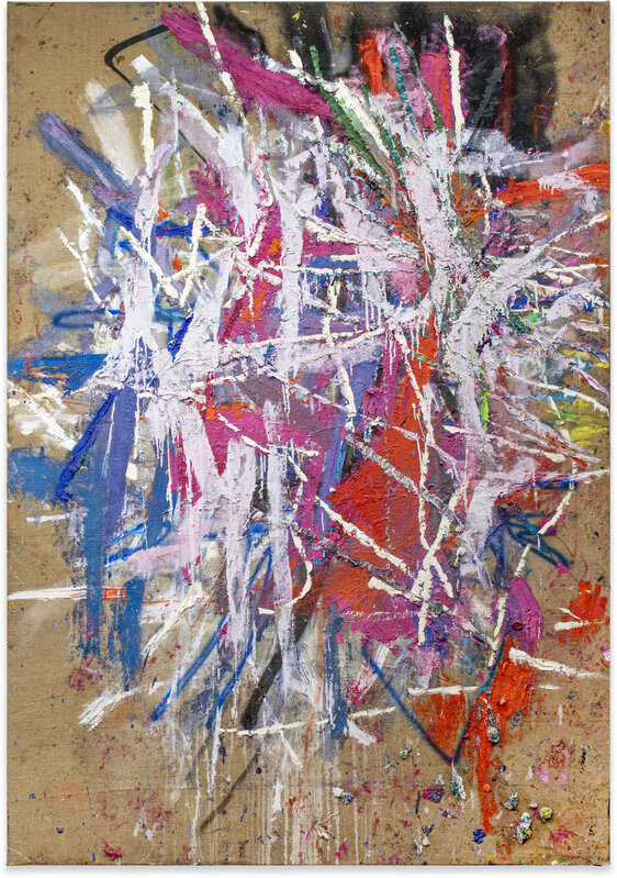 Spencer Lewis, ‘Untitled’, 2020, Painting, Acrylic, oil, enamel, spray paint, and ink on jute, Harper's