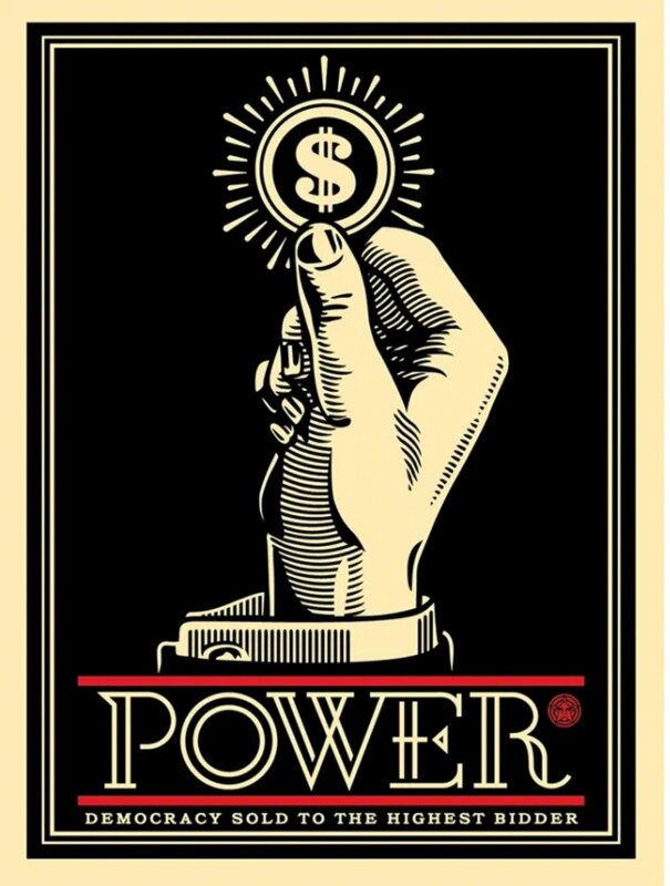 Shepard Fairey, ‘Power Bidder’, 2015, Print, Screenprint, Art for ACLU Benefit Auction